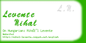 levente mihal business card